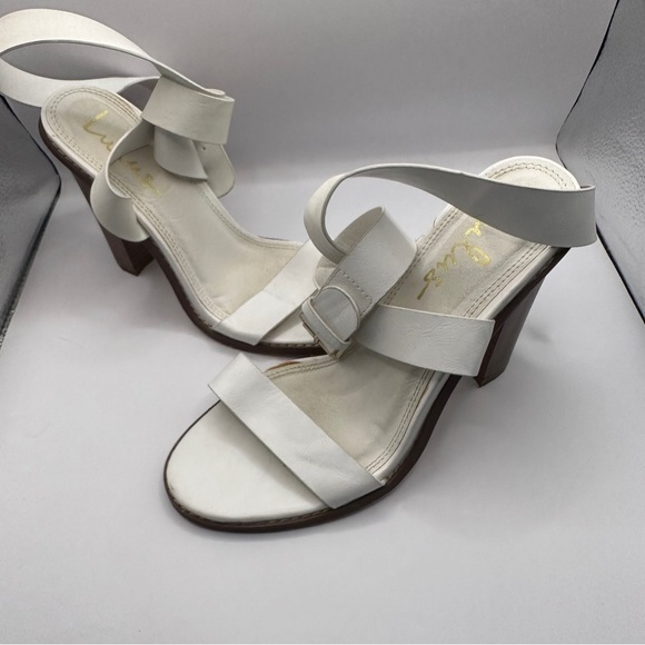 lulus white wrap ankle strap heels - Picture 1 of 12